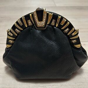 Elegant Black and Gold Clutch